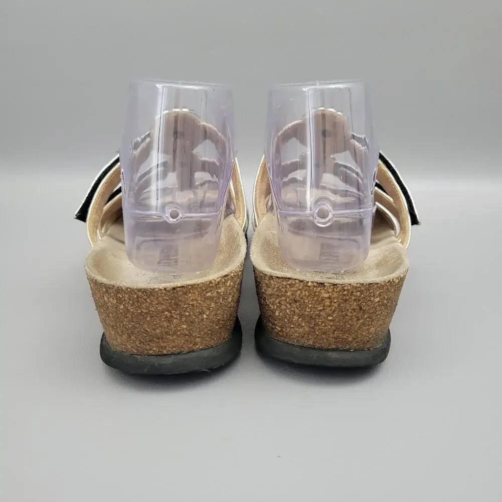Mephisto Air-Relax Leather Jeweled Wedge Slide Sandals EU 41 / 11